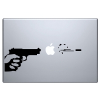 наклейка на macbook Выстрел