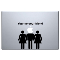 наклейка на macbook You me your friend